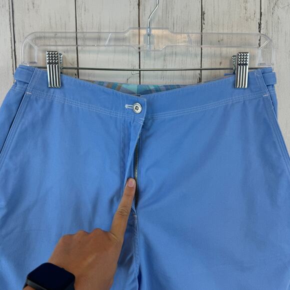 VTG Lauren Ralph Lauren Blue Cotton Adjustable Waist Bermuda 7" Shorts Size 4 - Picture 6 of 12